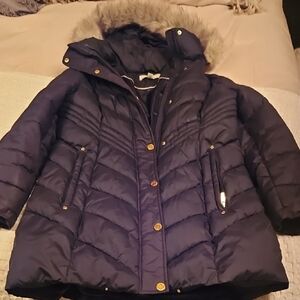 Anne Klein Black Coat with Gold Accents